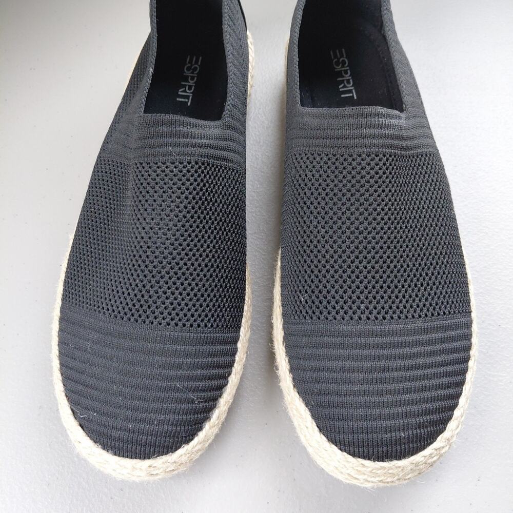 Espirit Espadrille Black Slip On Shoes Womens 7 M Casual Beach Travel Minimalist - Picture 3 of 9